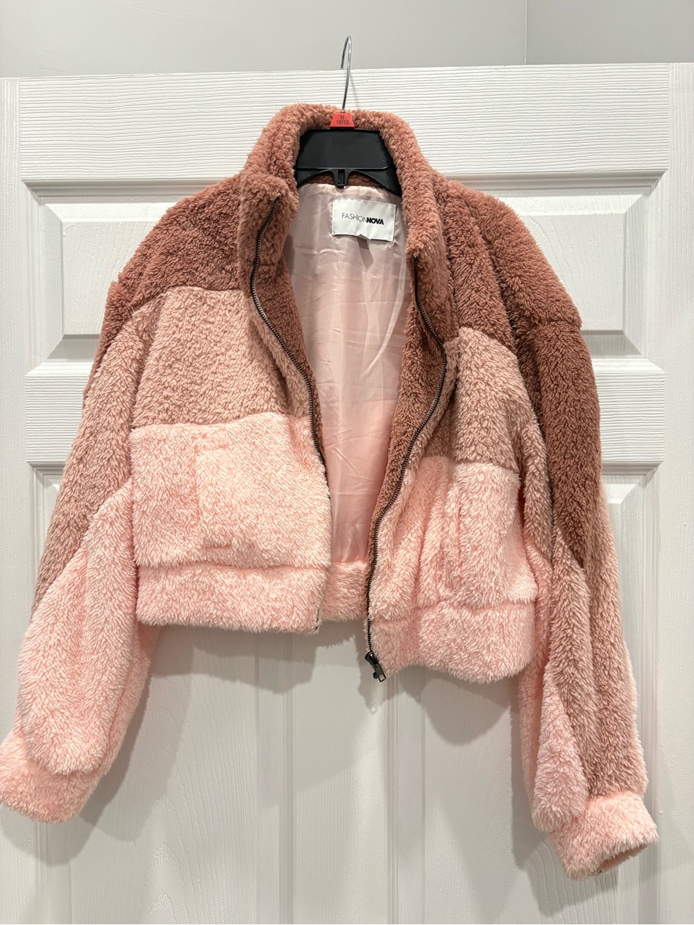 Fashion Nova Two-Tone Pink Mauve Teddy Sherpa Jacket